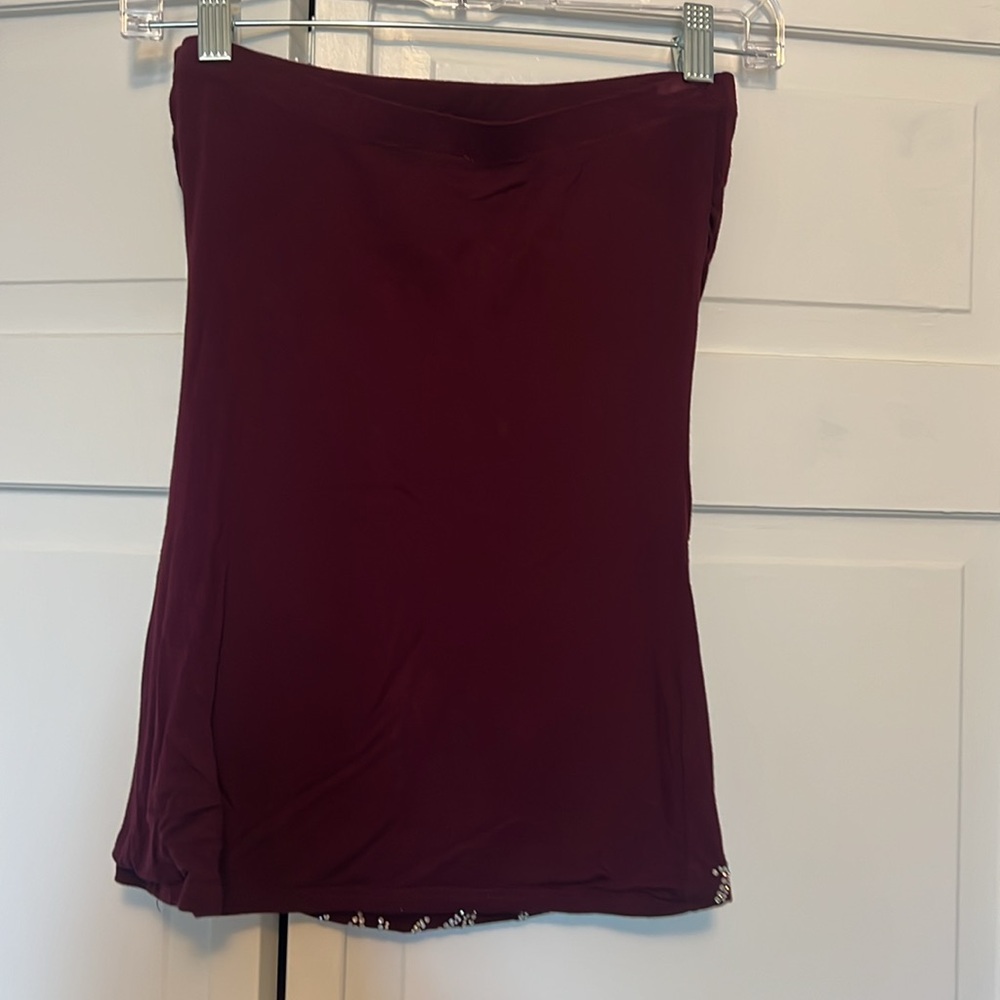 Harley Davison Burgundy tube top with bling. - Picture 2 of 4